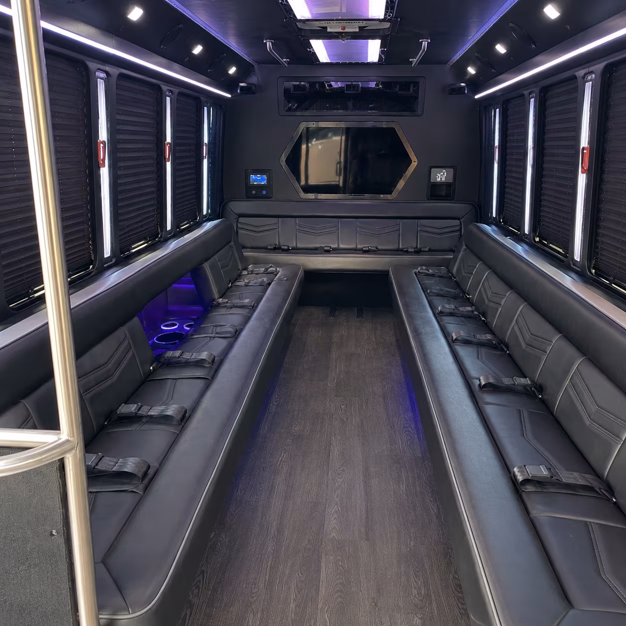 azusa 18 passenger party bus interior