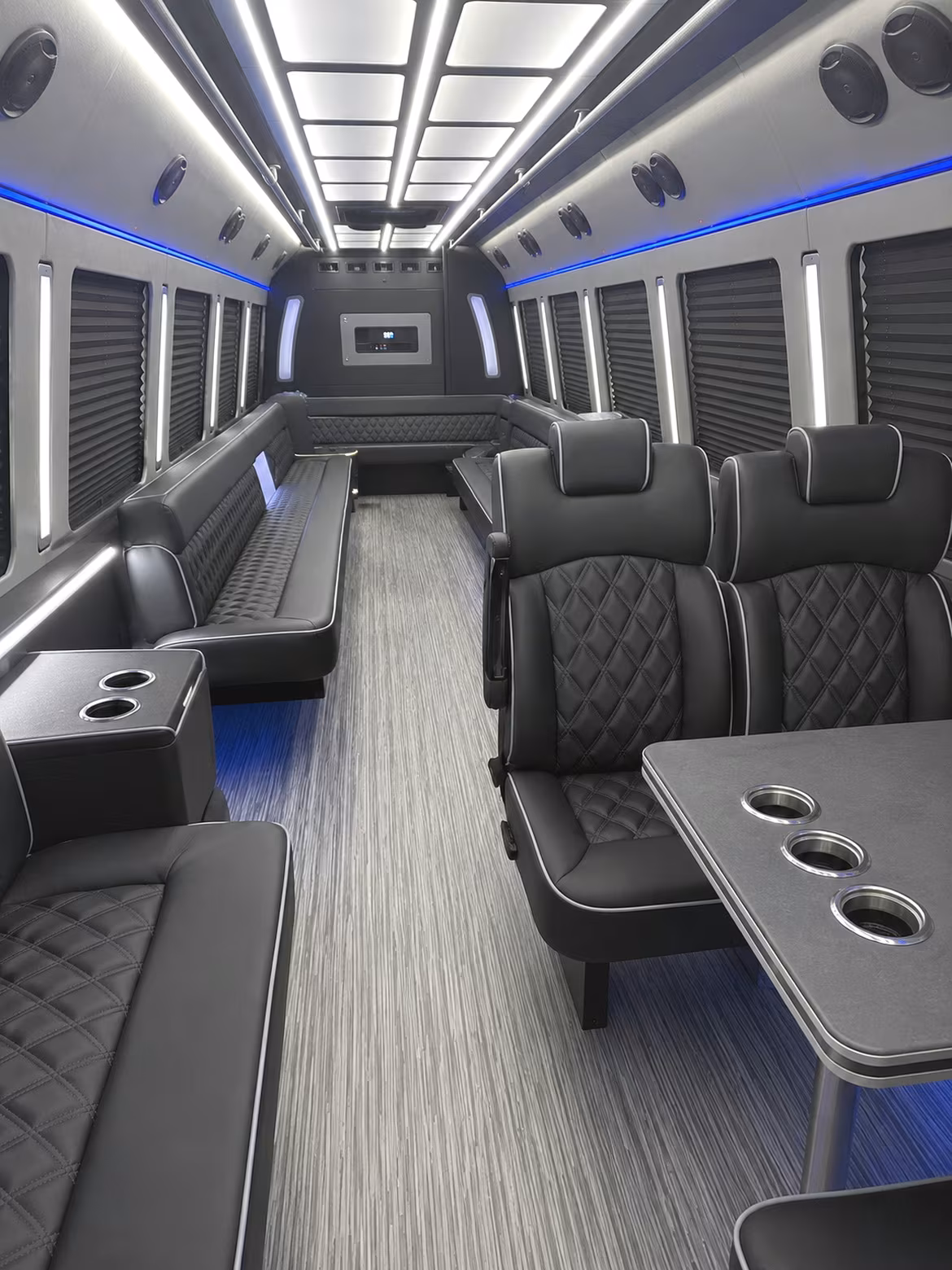 azusa 25 passenger party bus inside