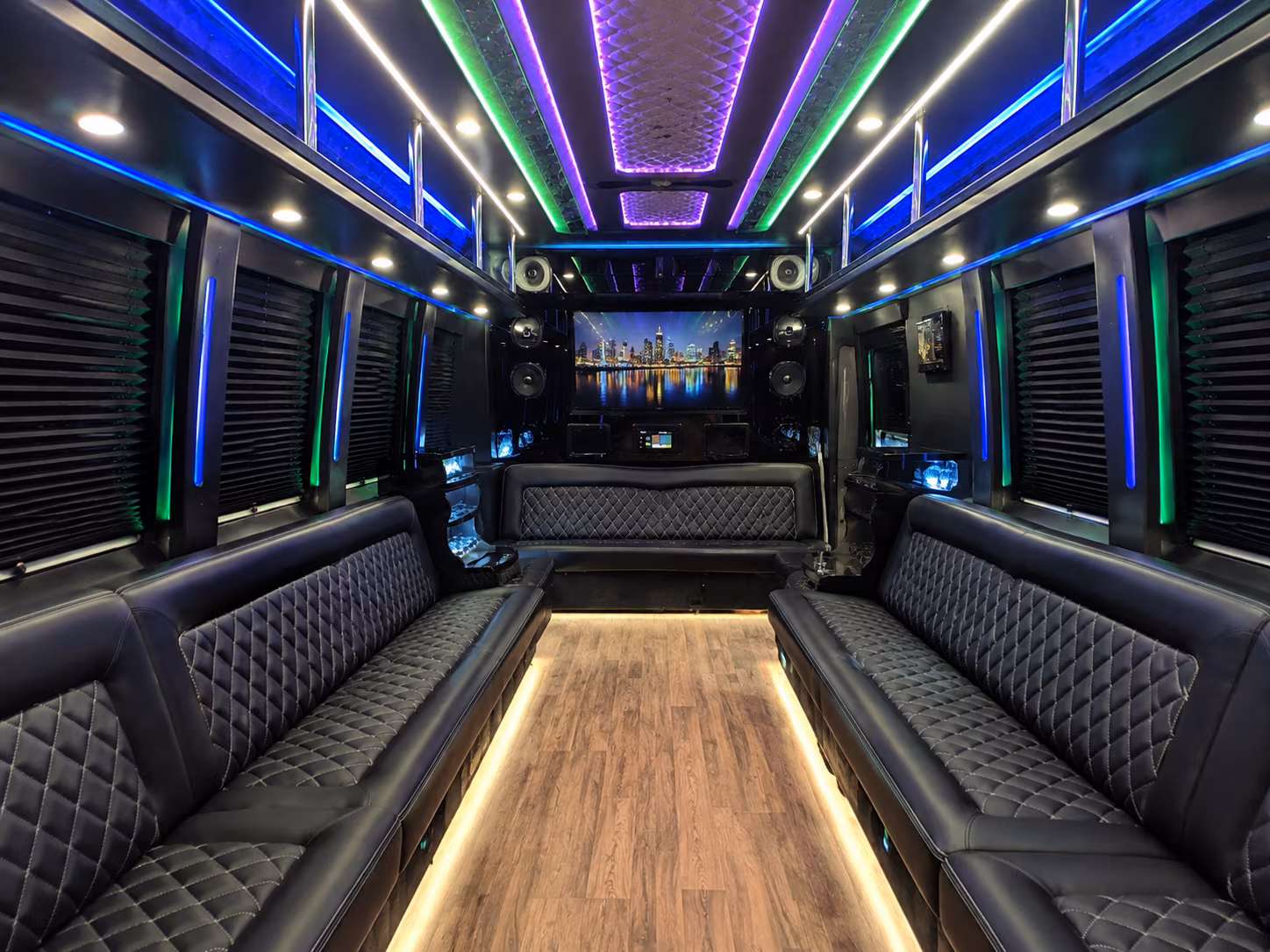 azusa 25 passenger party bus interior