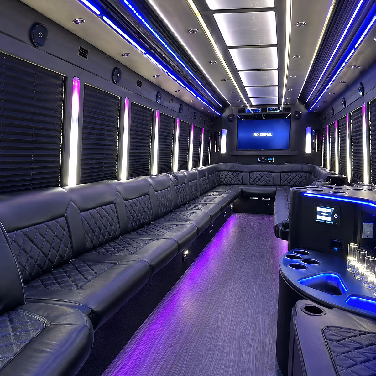 azusa 30 passenger party bus inside