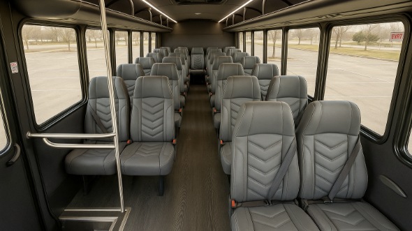 Interior of Charter Bus Company Azusa's 28 Passenger Mini bus in Azusa