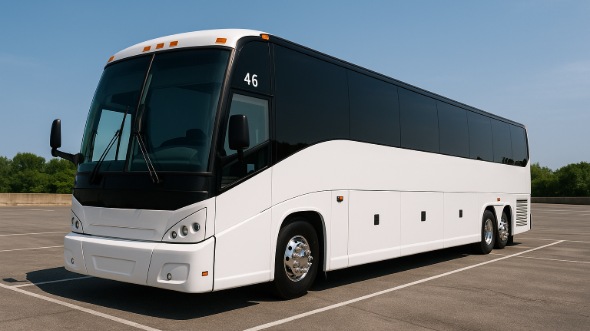 Exterior of Charter Bus Company Azusa's 55 Passenger Charter Bus in Azusa