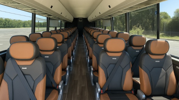 azusa 54 passenger charter bus inside