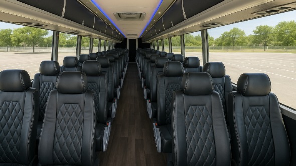 azusa 55 passenger charter bus inside