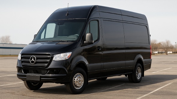 Exterior of Charter Bus Company Azusa's Sprinter Van Rental With Driver in Azusa